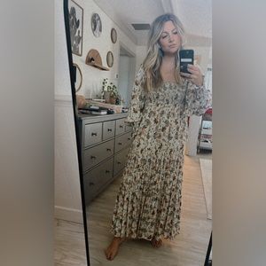 Free People boho maxi floral dress size M